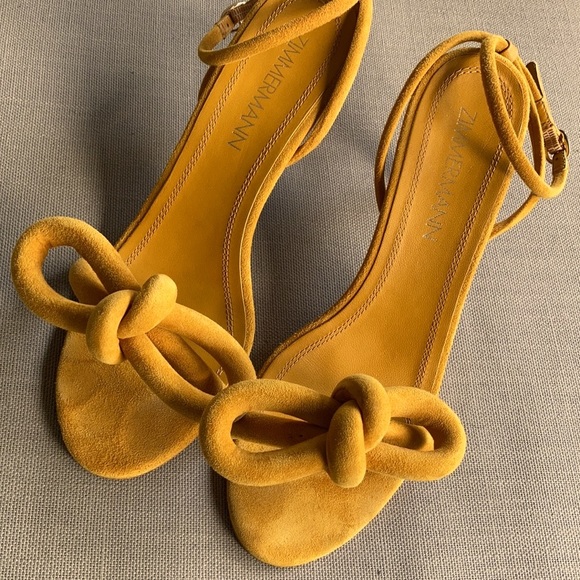 🔅host pick🔅ZIMMERMANN sculptural bow Heeled Sandals size 38 - Picture 5 of 10